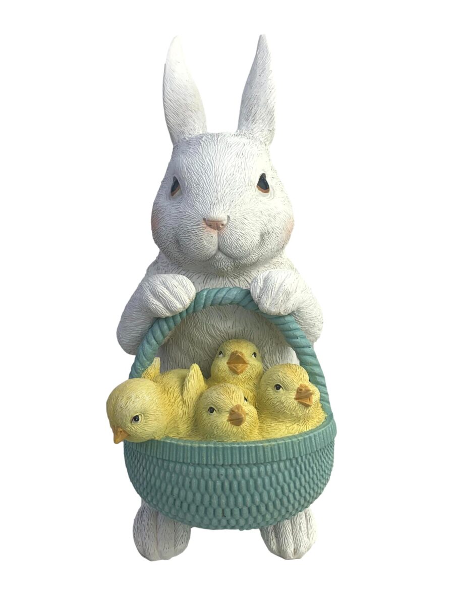 BUNNY WITH BASKET OF CHICKS