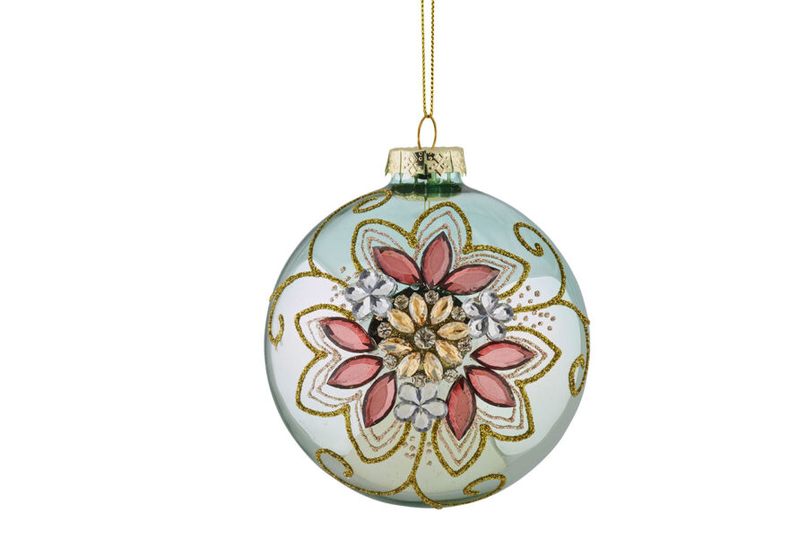 10cmD Glass Sil Jewel H-Bauble